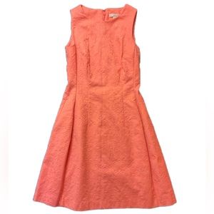 New York and Company Eva Mendes Coral Size 0 Sleeveless Midi Dress Princess Cut